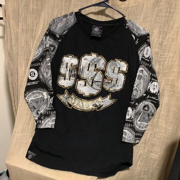 Switch remarkable money black long sleeve shirt size medium - Picture 1 of 5